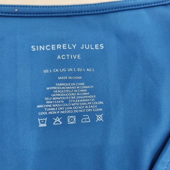 Sincerely Jules Active Size Large Blue Top & Skirt Set Performance Tennis Golf - Picture 4 of 5